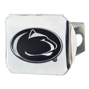 chrome hitch cover with black Penn State Athletic Logo